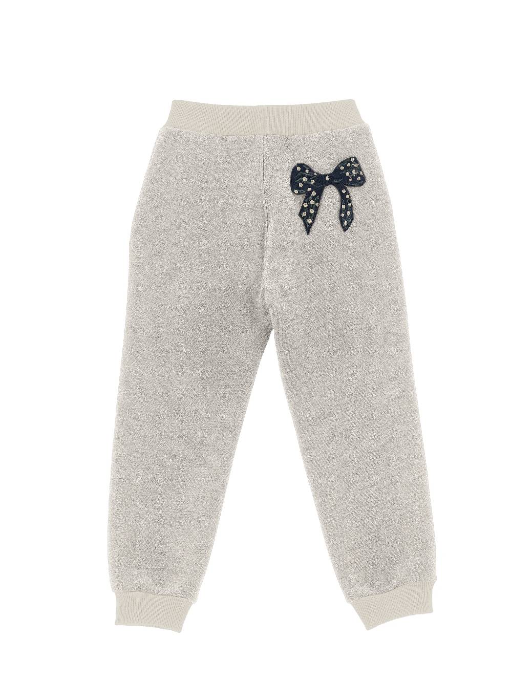 Monnalisa Jogger felpa glitter con fiocco Vendita Calda