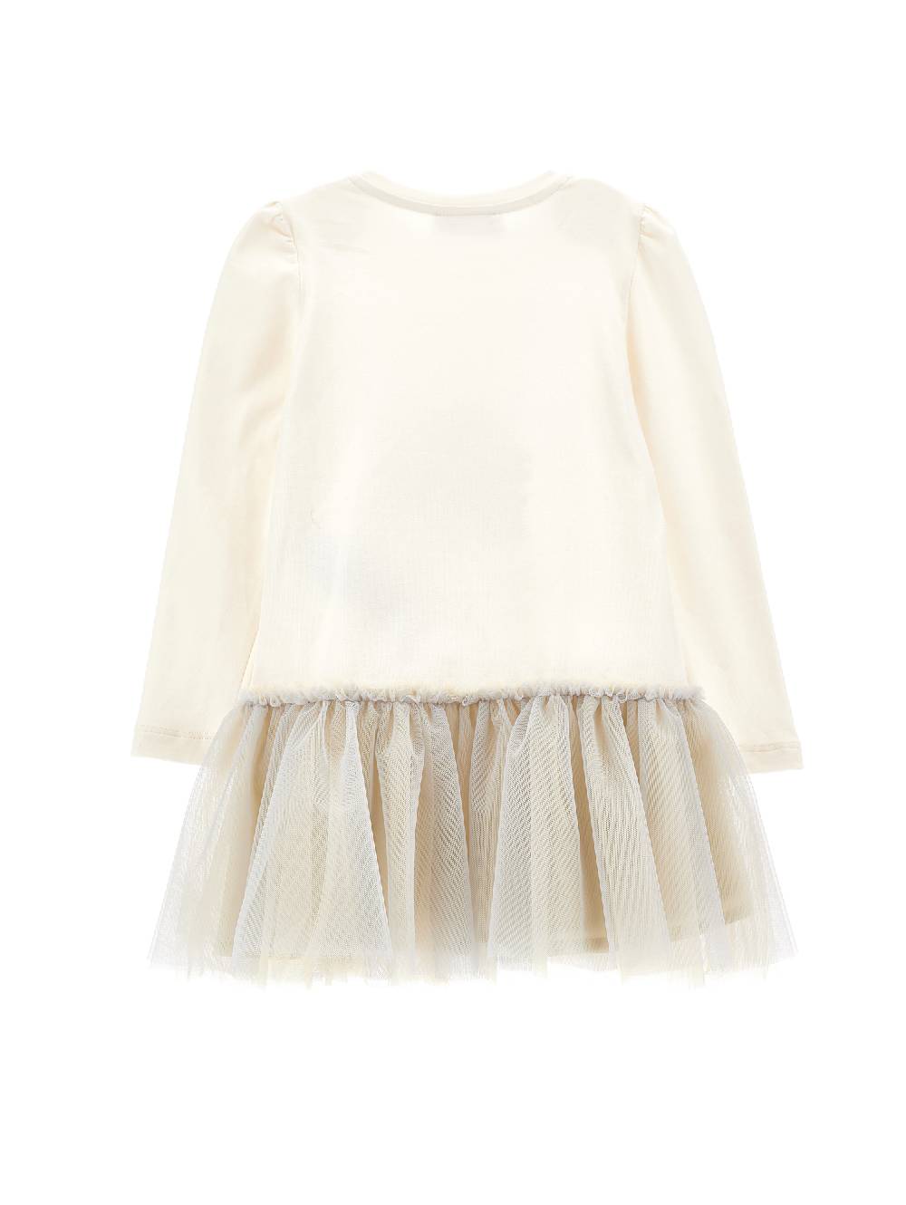 Monnalisa Abito cotone organico con tulle In Saldo