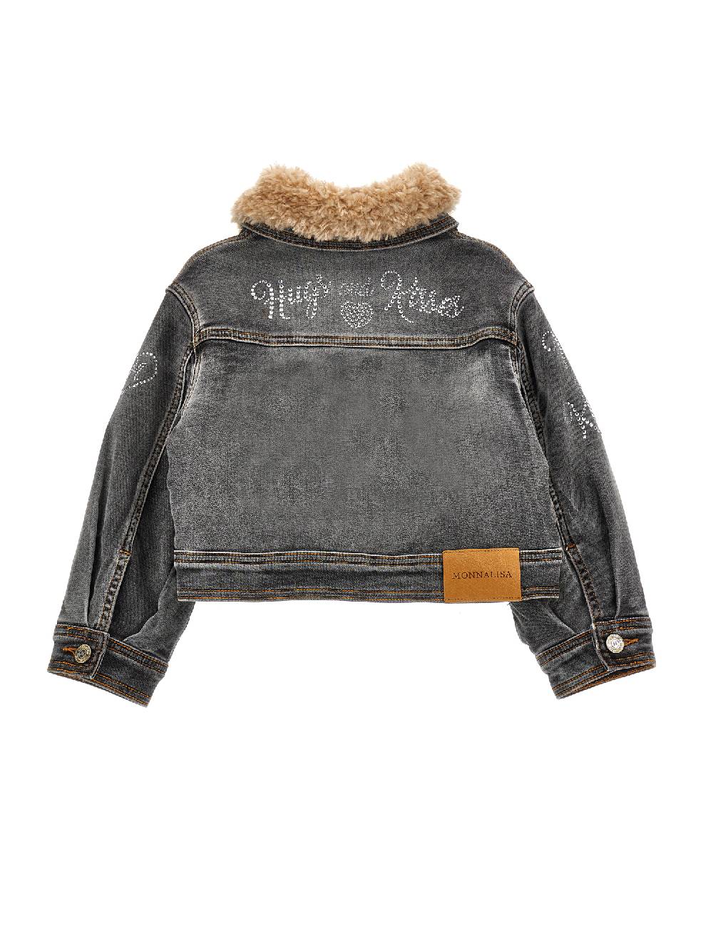 Monnalisa Giubbetto jeans colletto peluche Shopping Online