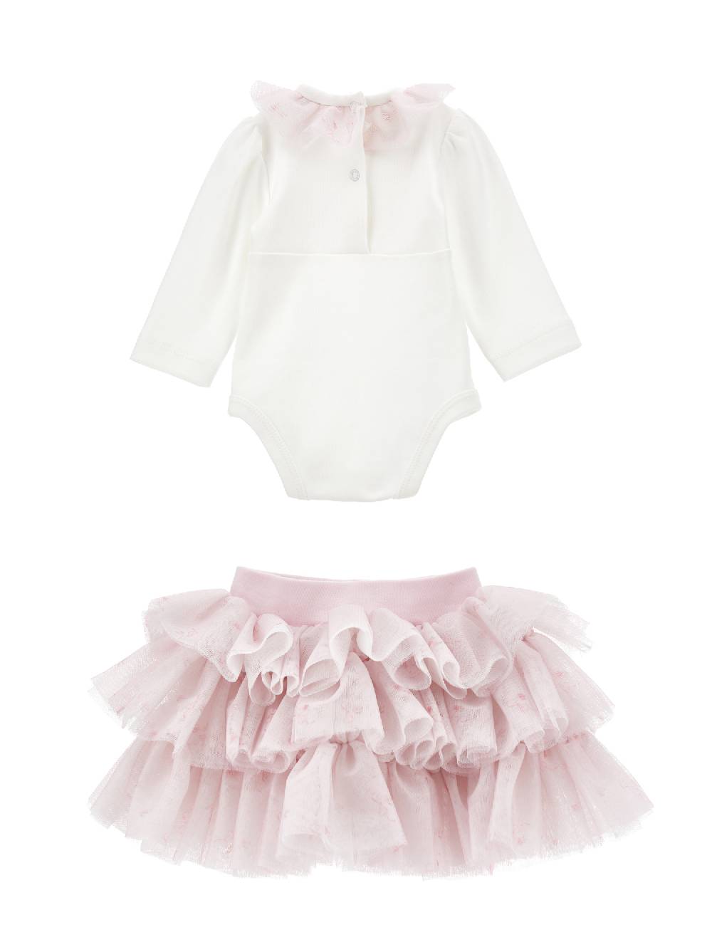 Monnalisa Completo 2 pezzi ricamato con tulle stampato Italy