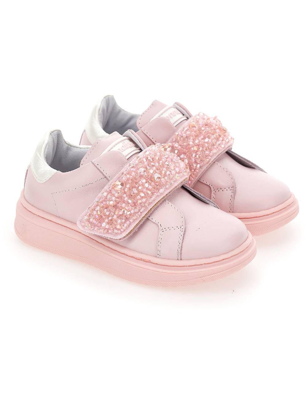 Monnalisa Sneakers pelle con strass degradé Vendita