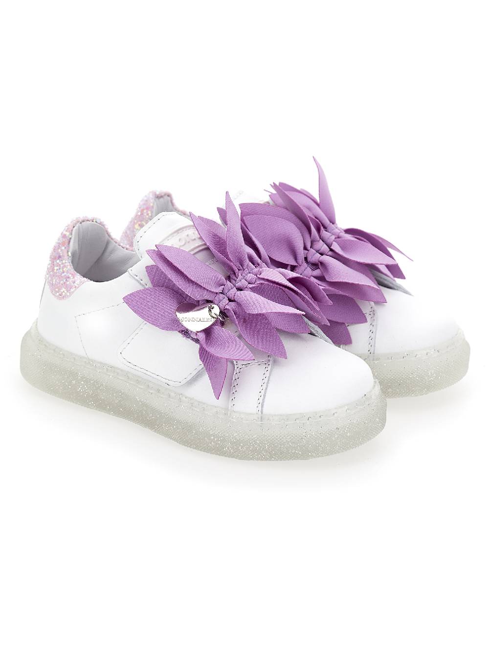 Monnalisa Sneakers pelle con petali Pezzi Unici