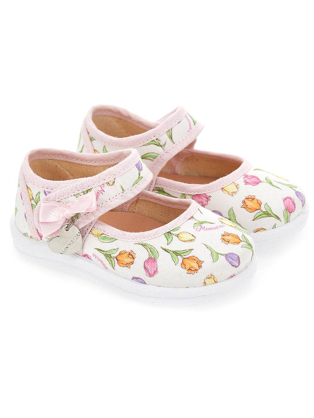 Monnalisa Ballerine in gabardina stampa tulipani Sconto