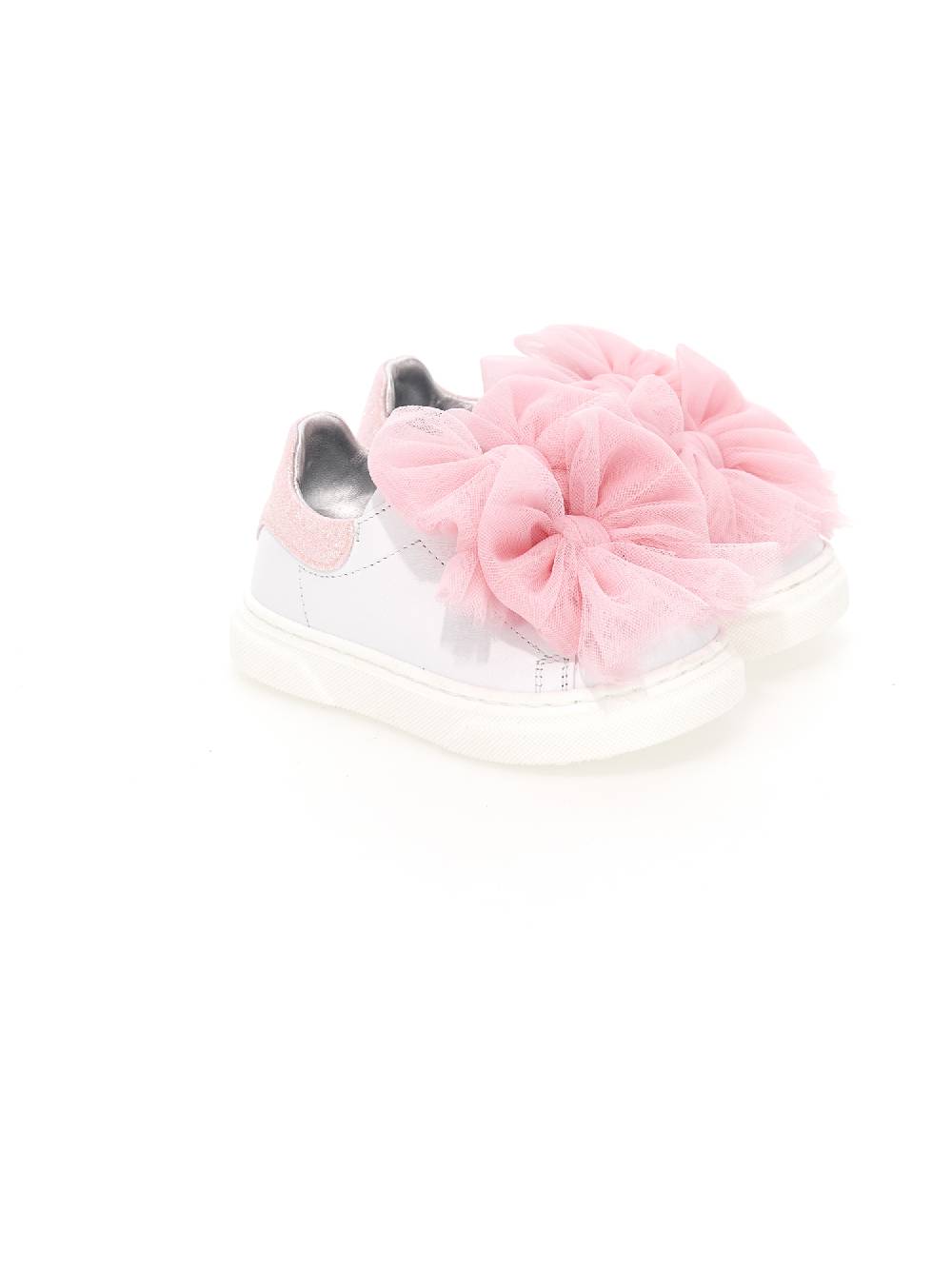 Monnalisa Sneakers pelle con fiocchi tulle Online