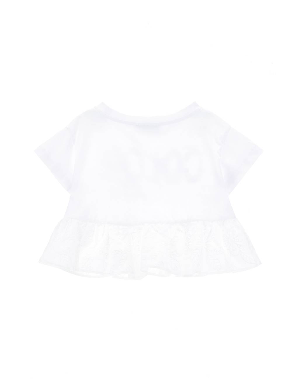 Monnalisa T-shirt con gala ricamata Pezzi Unici