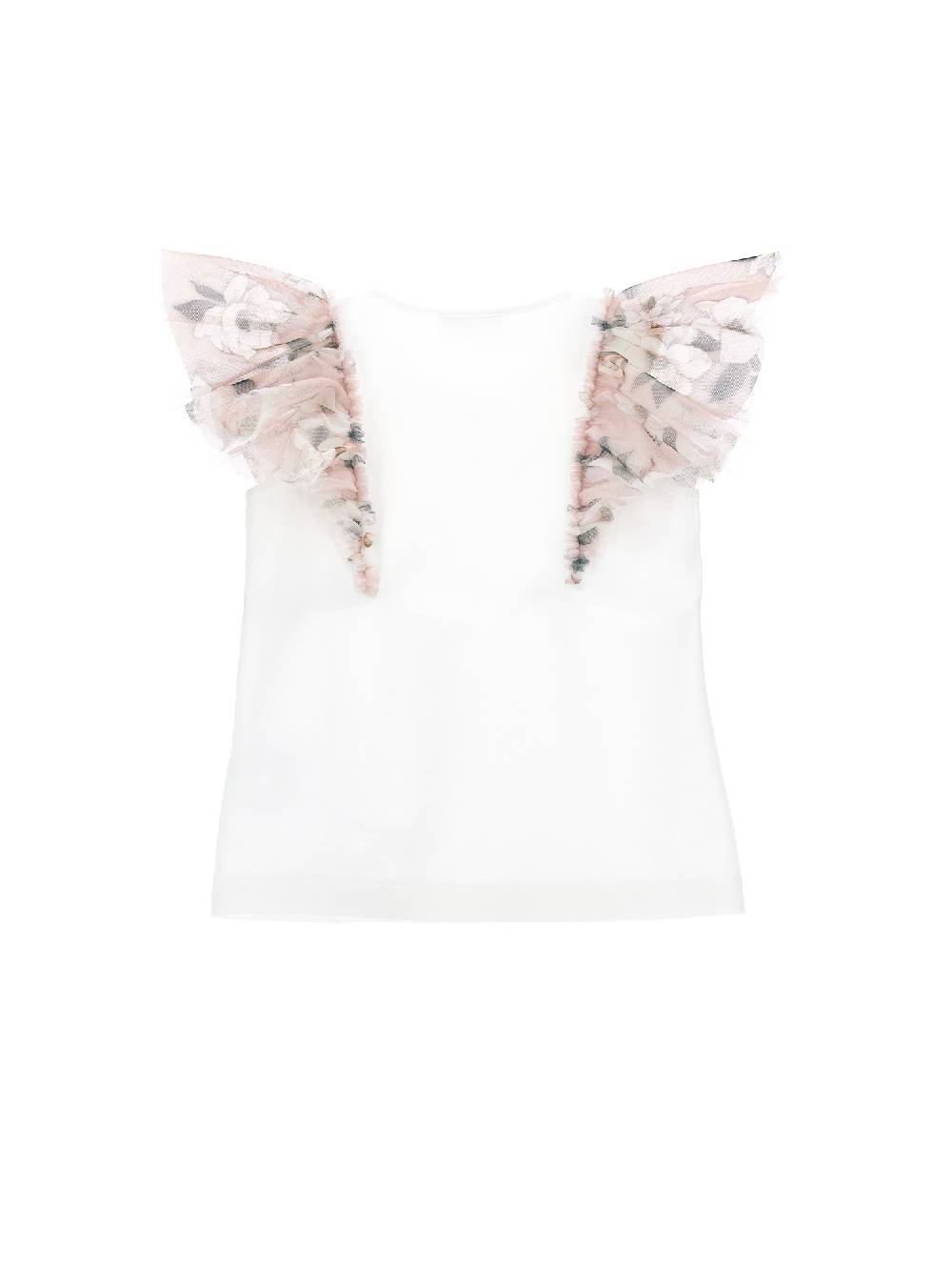 Monnalisa T-shirt jersey con galette a fiori Shopping Online
