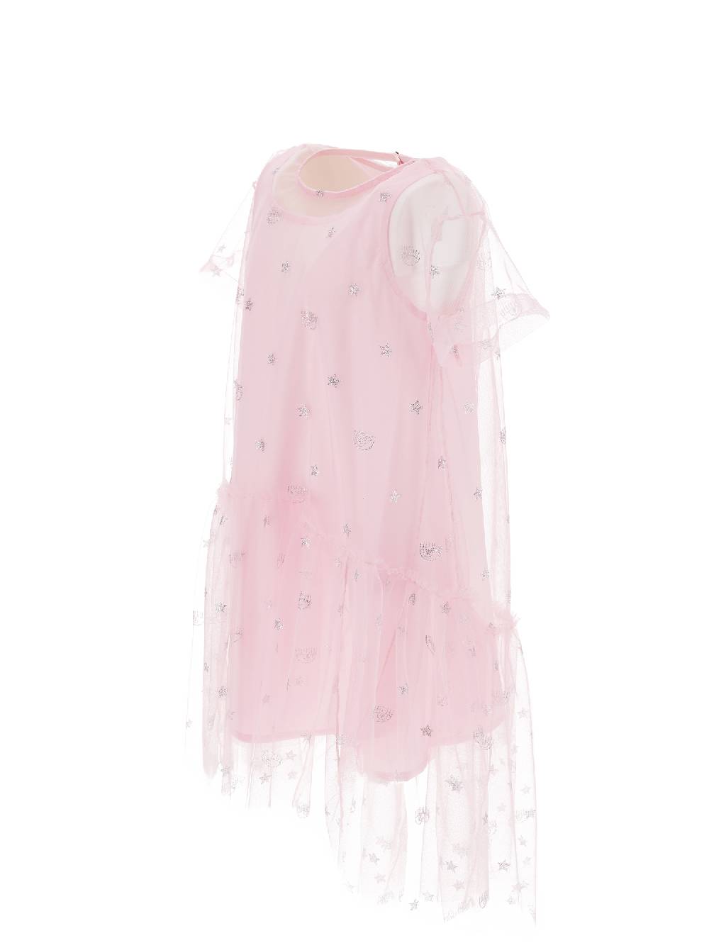 Monnalisa Abito in tulle Logomania all over In Saldo