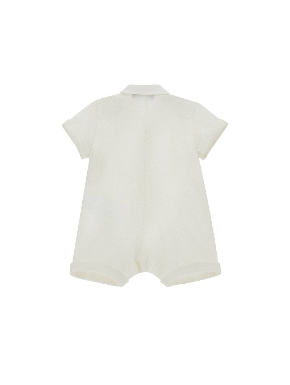 Monnalisa Pagliaccetto seersucker con plastron Ritorno libero