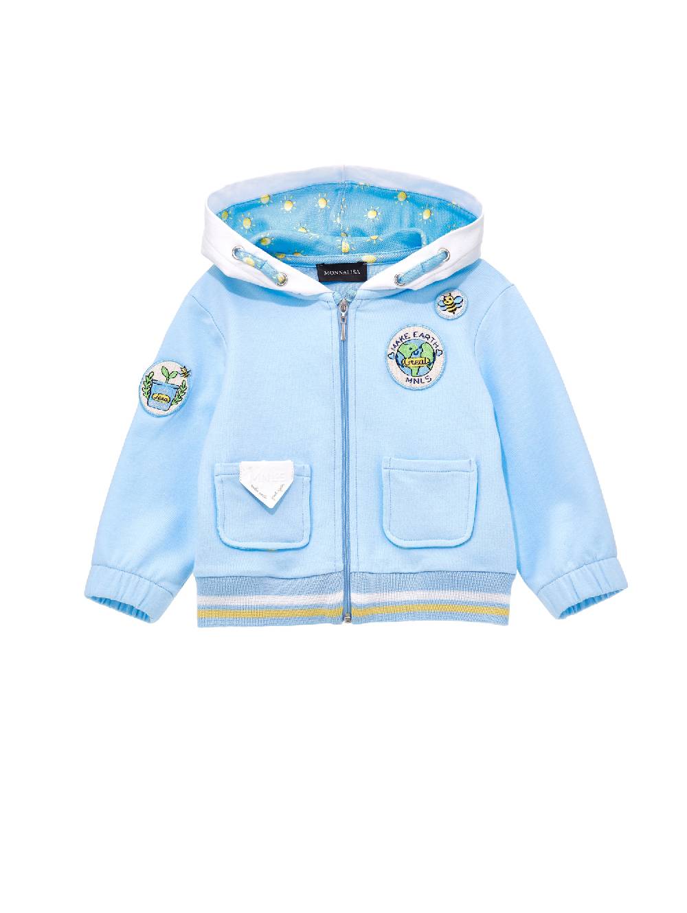Monnalisa Felpa cotone con cappuccio regolabile Outlet