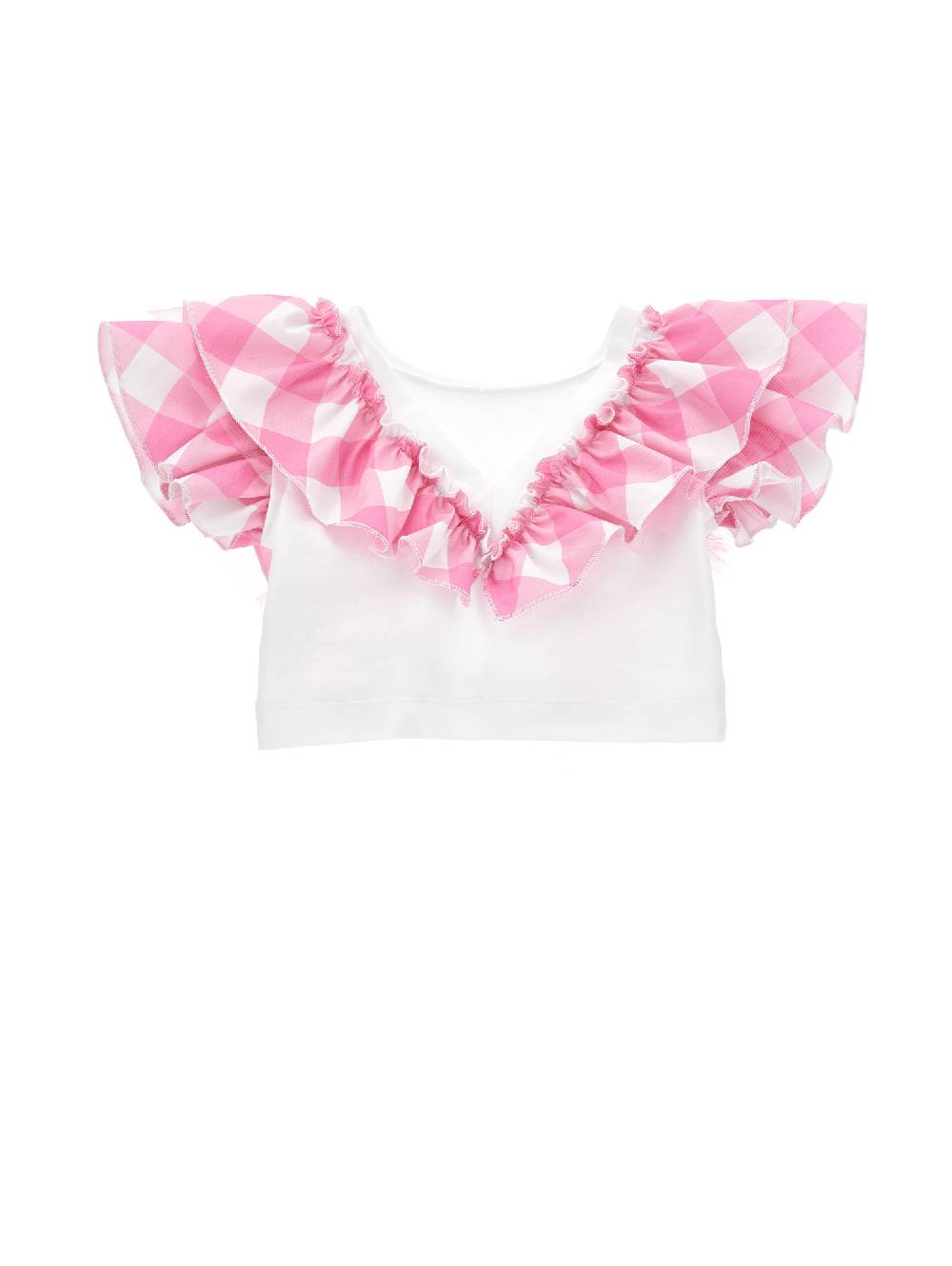 Monnalisa T-shirt con rouche vichy Ritorno libero