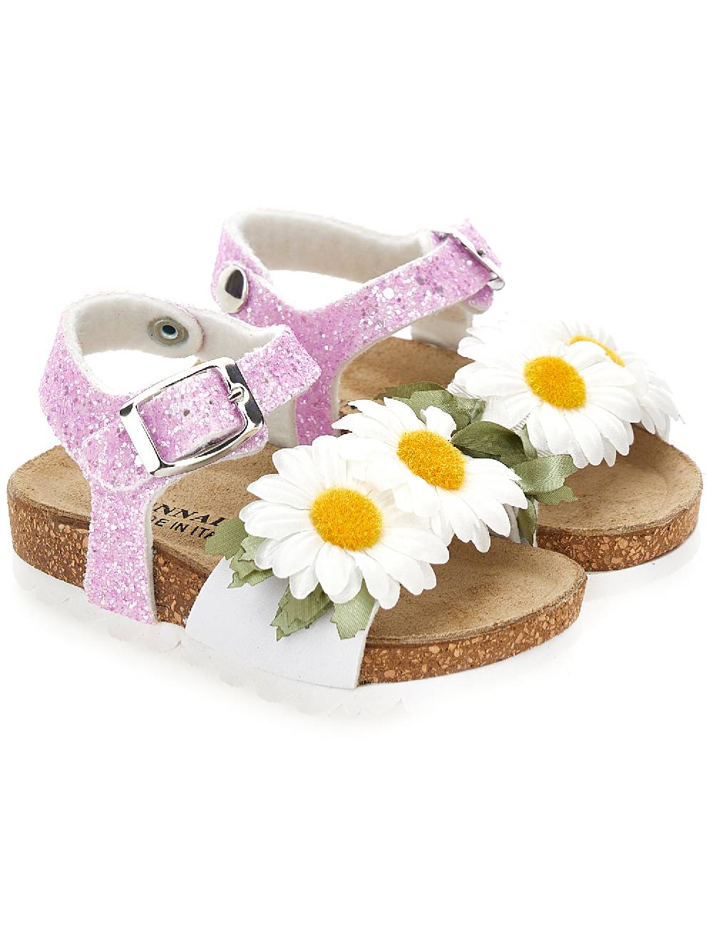 Monnalisa Sandaletti glitter con margherite Enormi sconti
