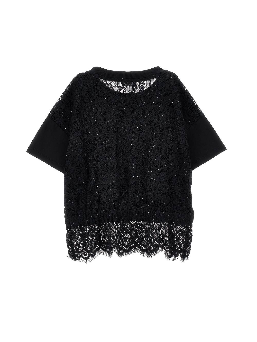 Monnalisa T-shirt cropped con pizzo Qualità Garantita