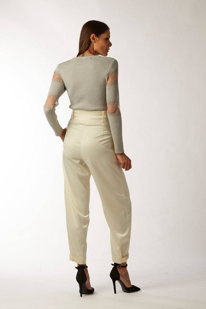 La Kore CITTA DEL CAPO pleate pants with bottom belt In Saldo