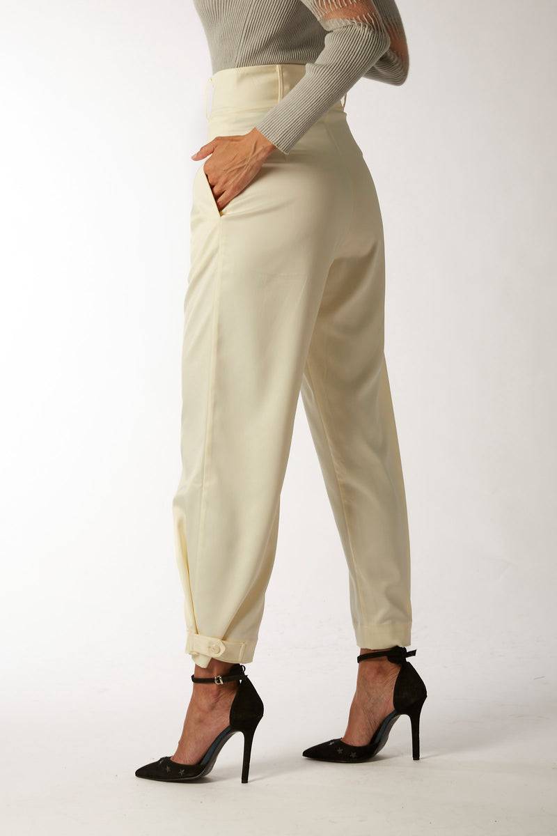 La Kore CITTA DEL CAPO pleate pants with bottom belt In Saldo