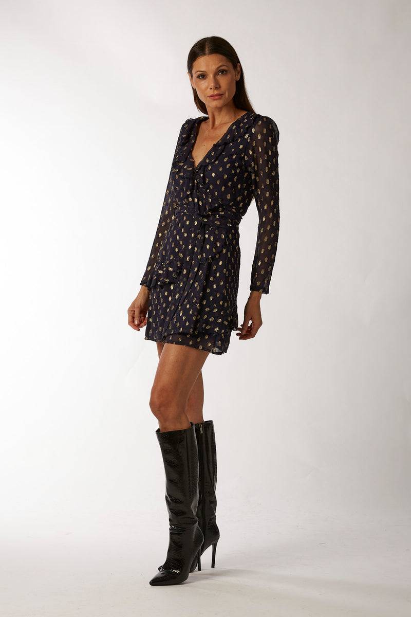 La Kore CAIRO short dress viscose lame Nuova