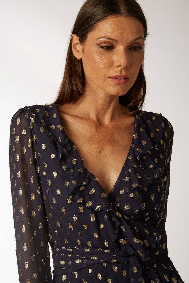 La Kore CAIRO short dress viscose lame Nuova
