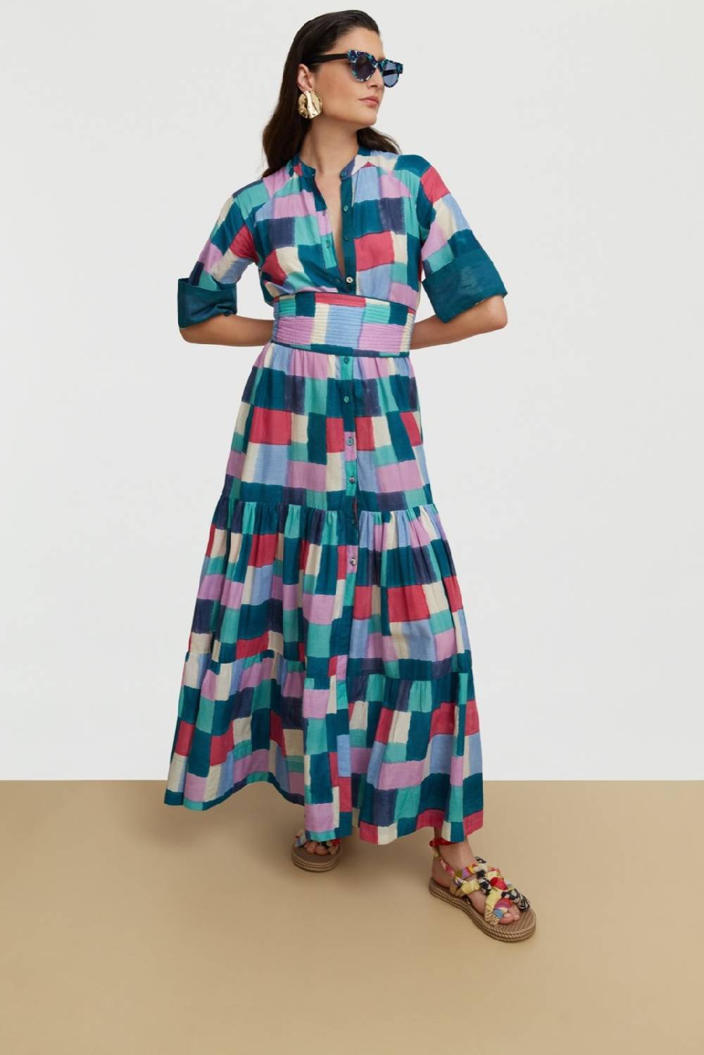 ﻿Lisa Corti abito rambagh geesband peacock Nuova