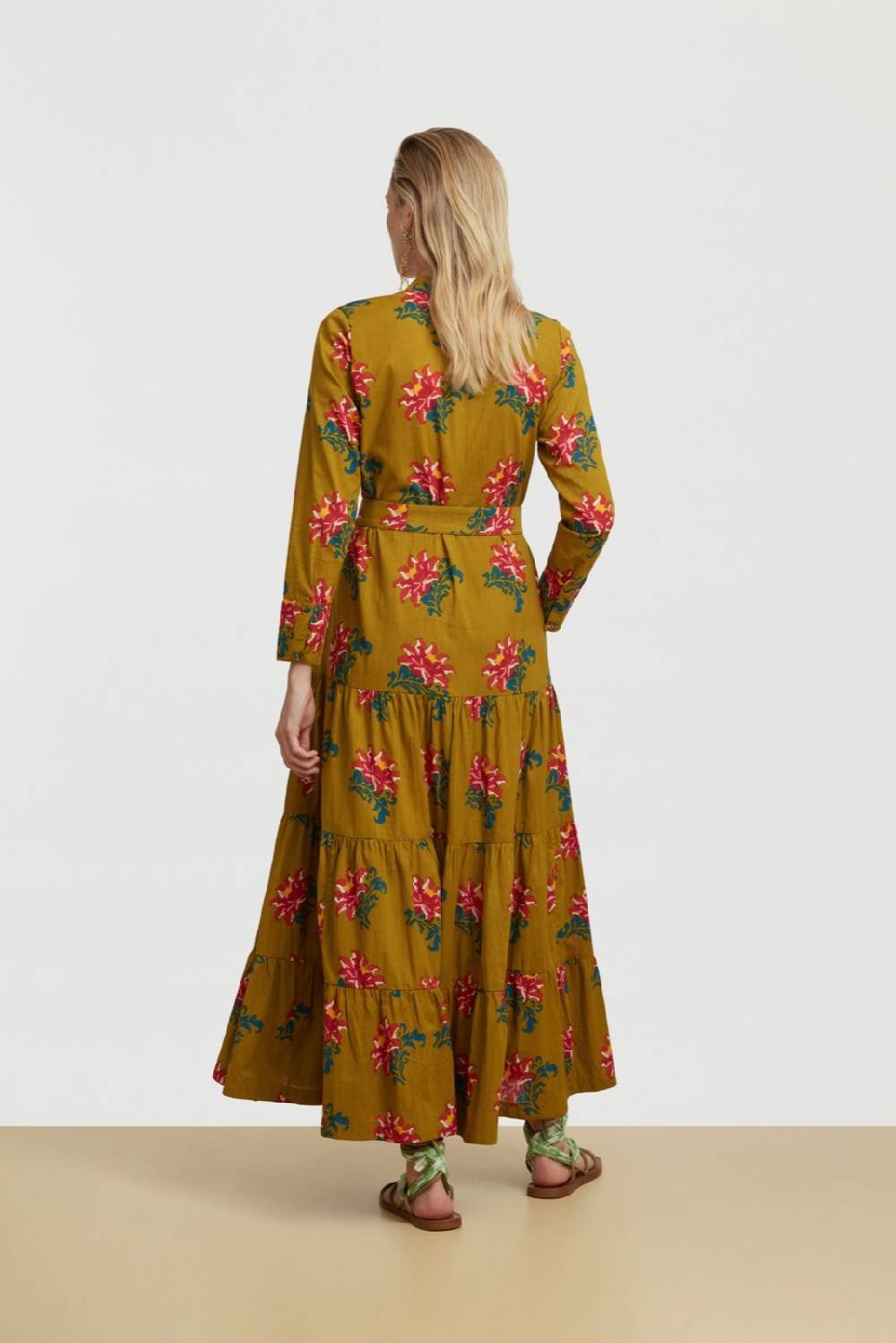 Lisa Corti abito tulsi tangeri rose olive green Pezzi Unici