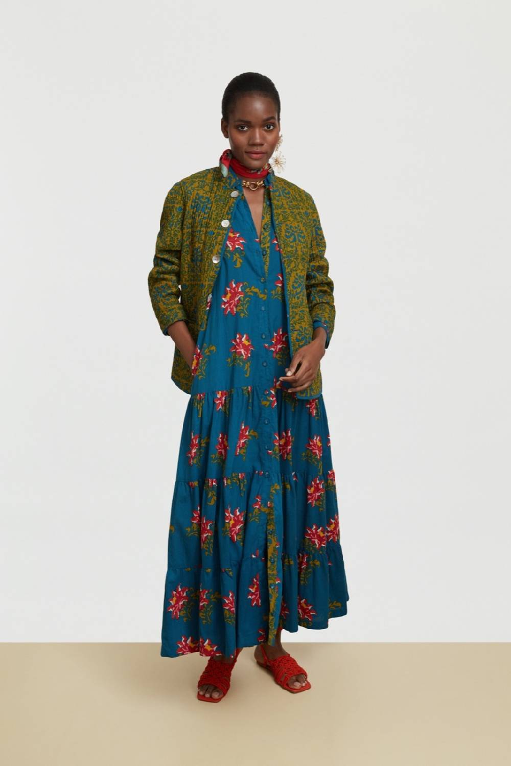 Lisa Corti abito tulsi tangeri rose teal Soddisfazione Garantita
