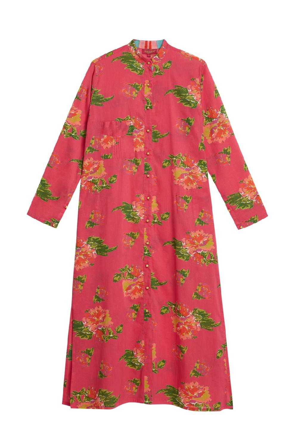 Lisa Corti kurta lunga aperta azhar flower fuxia Negozi Online