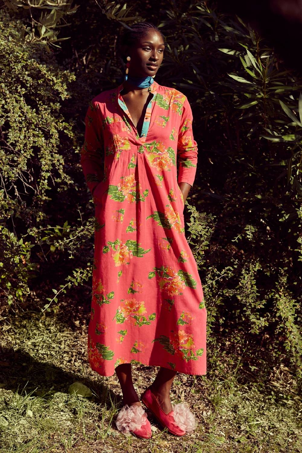 Lisa Corti kurta lunga azhar flower fuxia Fino Al -60%