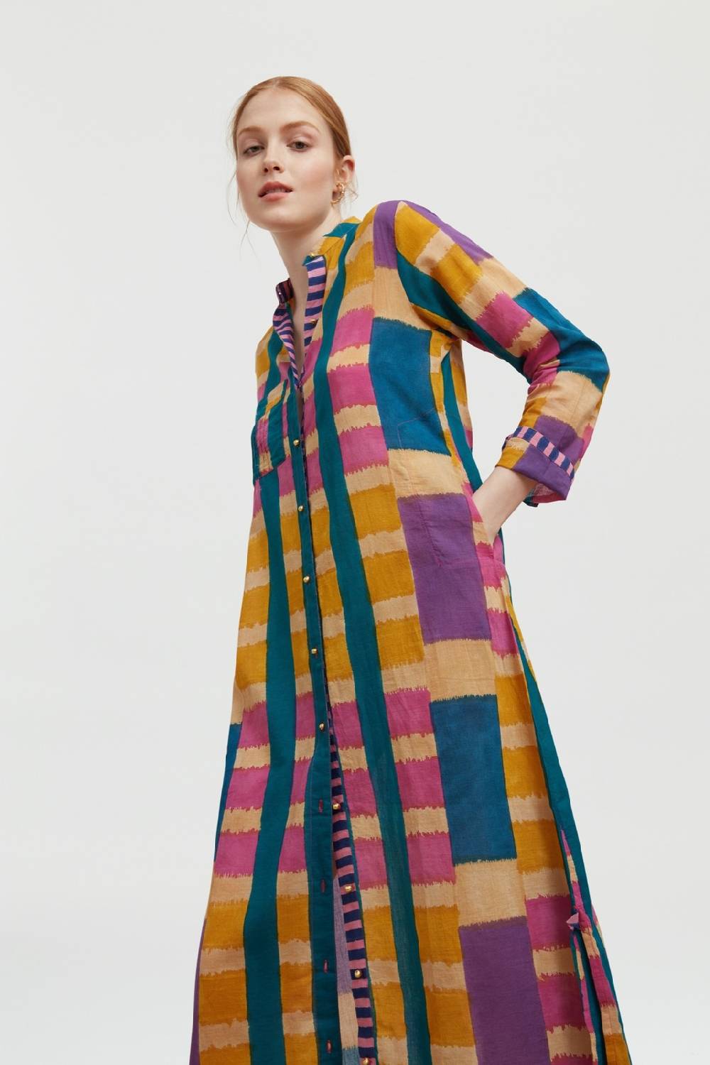 Lisa Corti kurta lunga aperta ankara mustard Shopping Online