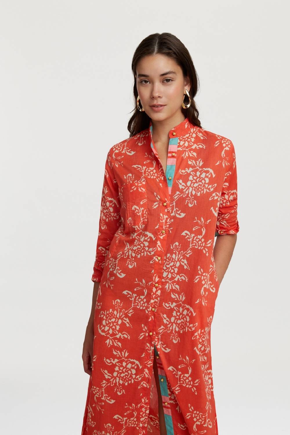 Lisa Corti kurta lunga aperta kandem design coral Affare Del Giorno