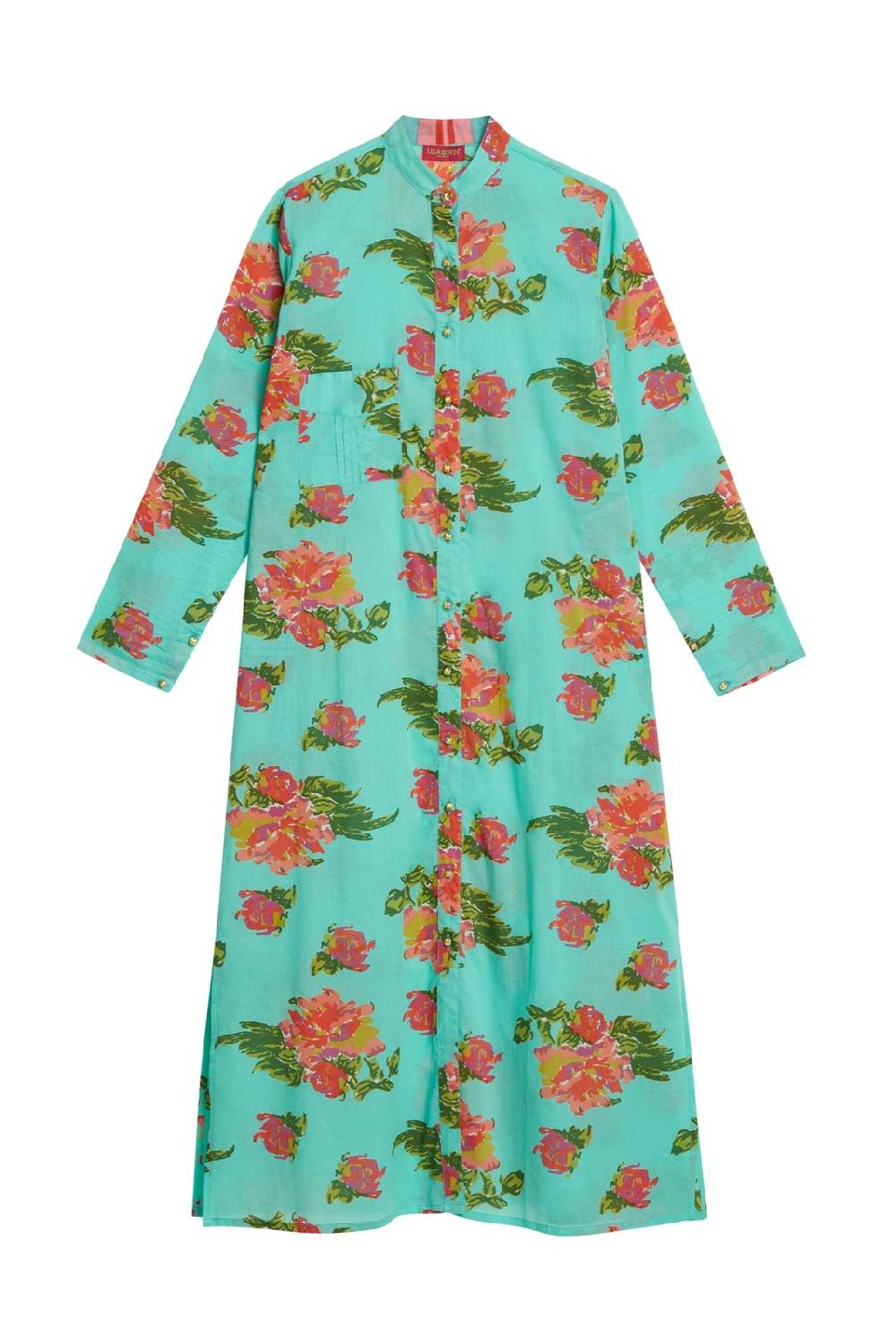 Lisa Corti kurta lunga aperta azhar flower aqua Novità