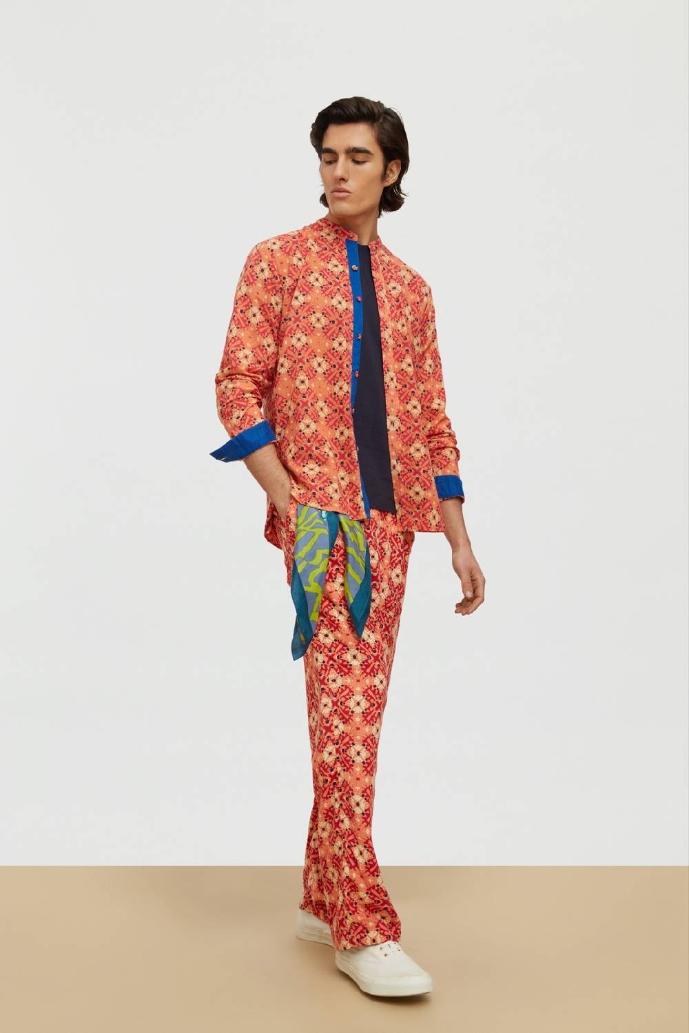 Lisa Corti camicia santorini morocco design red Consegna Veloce
