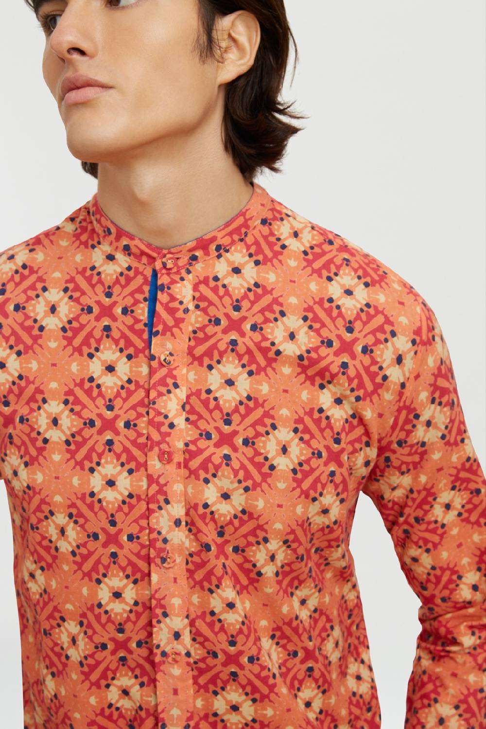 Lisa Corti camicia santorini morocco design red Consegna Veloce