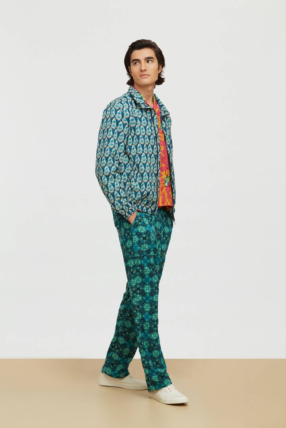 Lisa Corti giacca meltemi parrot peacock 2025