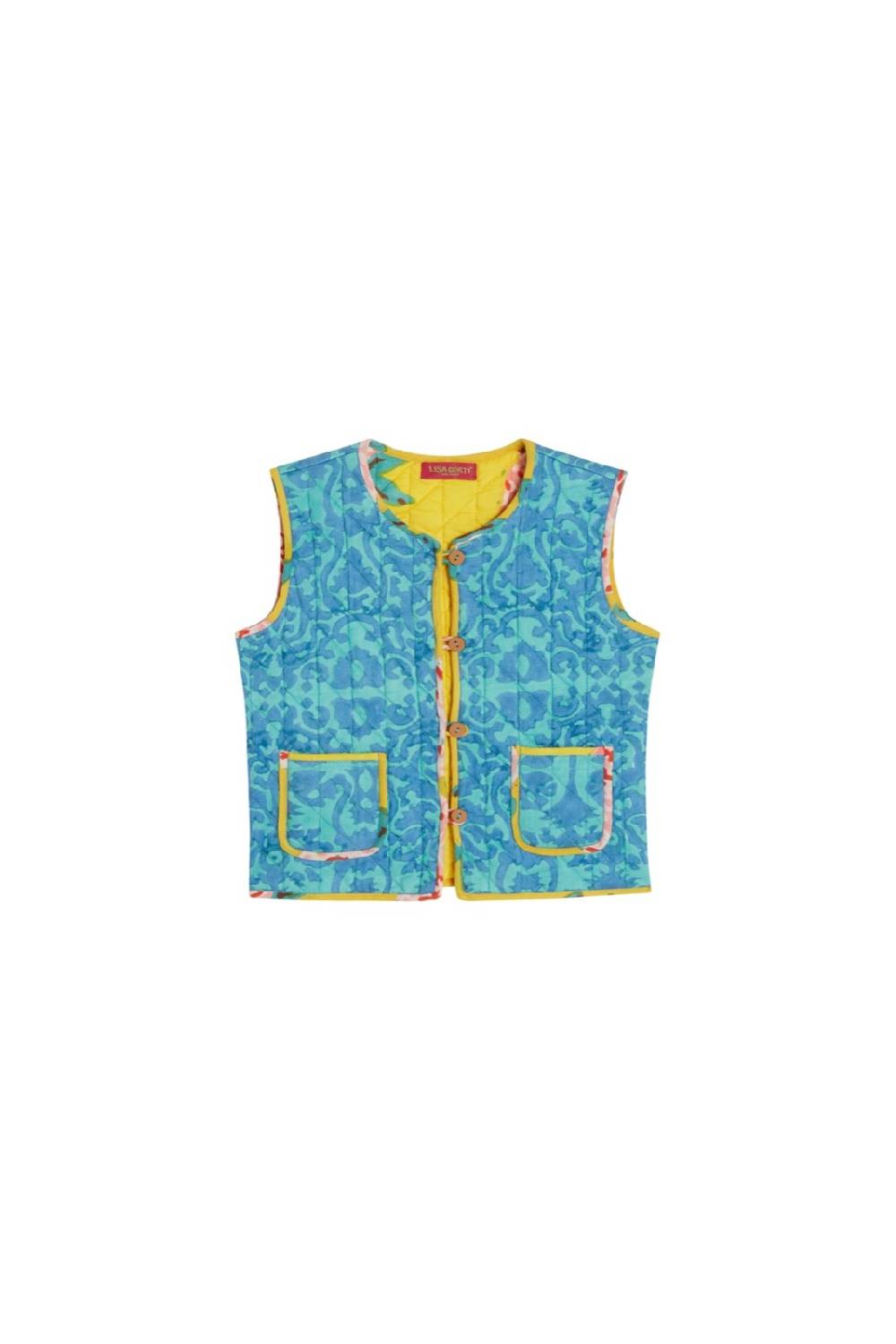 Lisa Corti gilet bambino damask design blue Consegna Veloce
