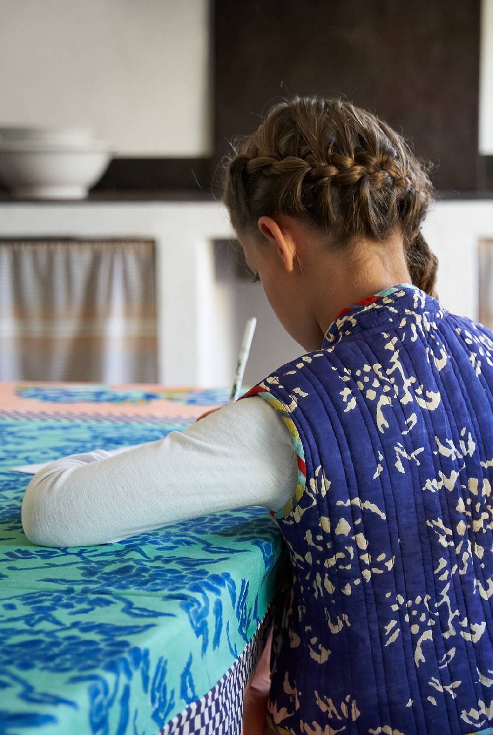 Lisa Corti gilet bambino damask design blue Consegna Veloce