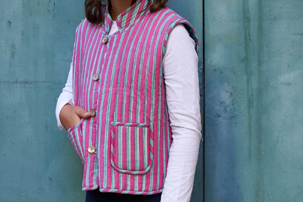 Lisa Corti gilet reversibile vienna peacock veronese Fino Al -60%