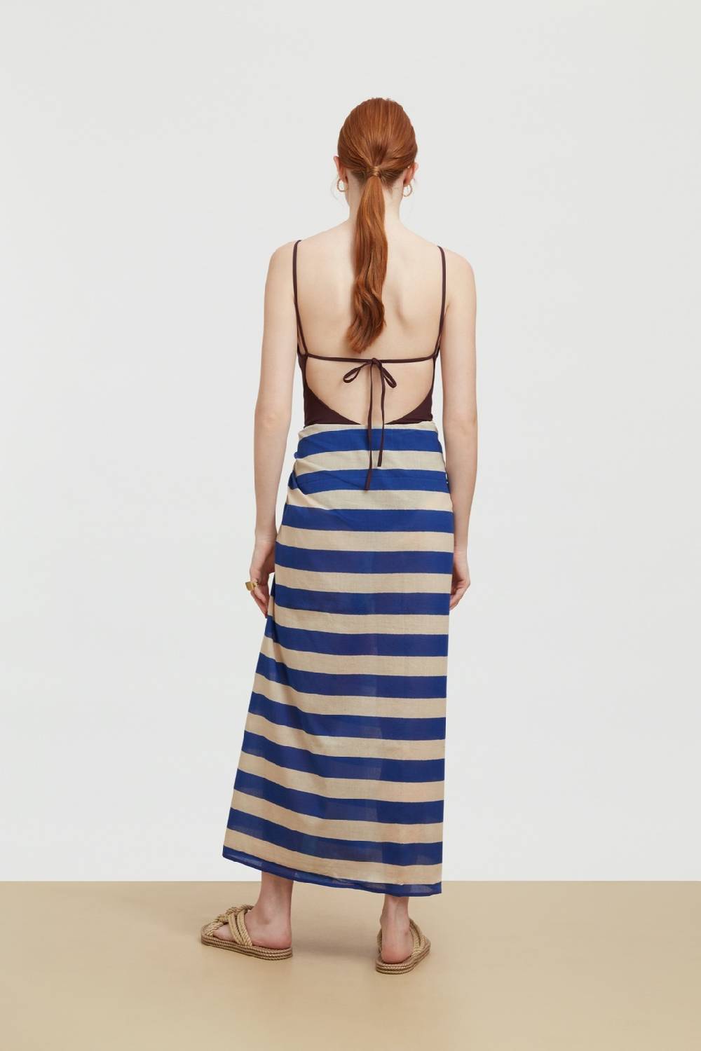 Lisa Corti pareo nizam stripes blue natural 2025