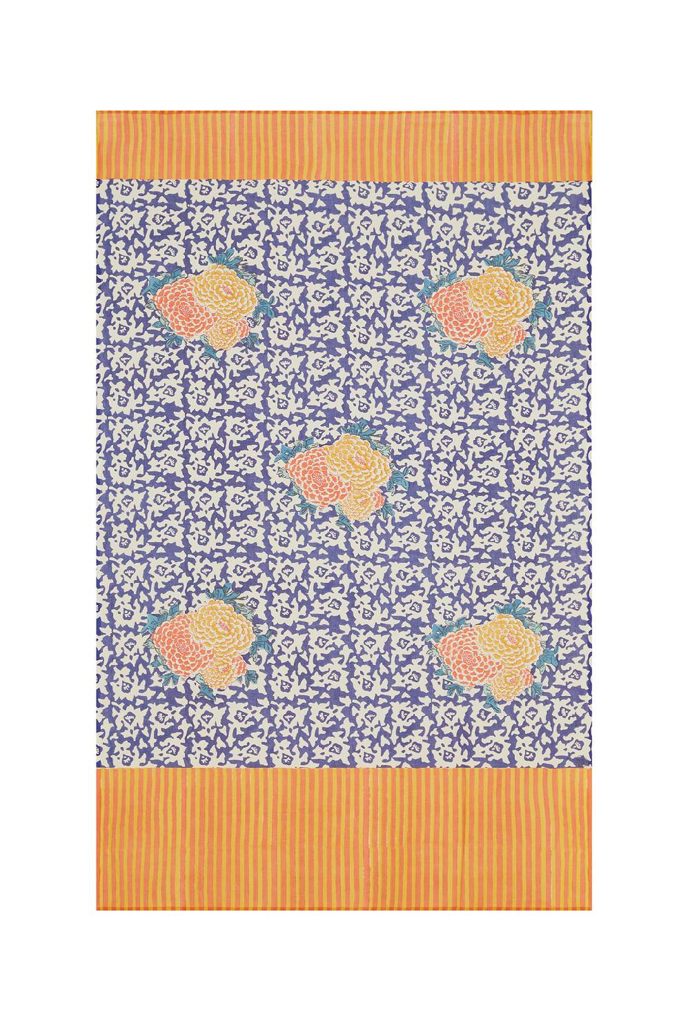 Lisa Corti pareo arabesque corolla blue natural Nuovo