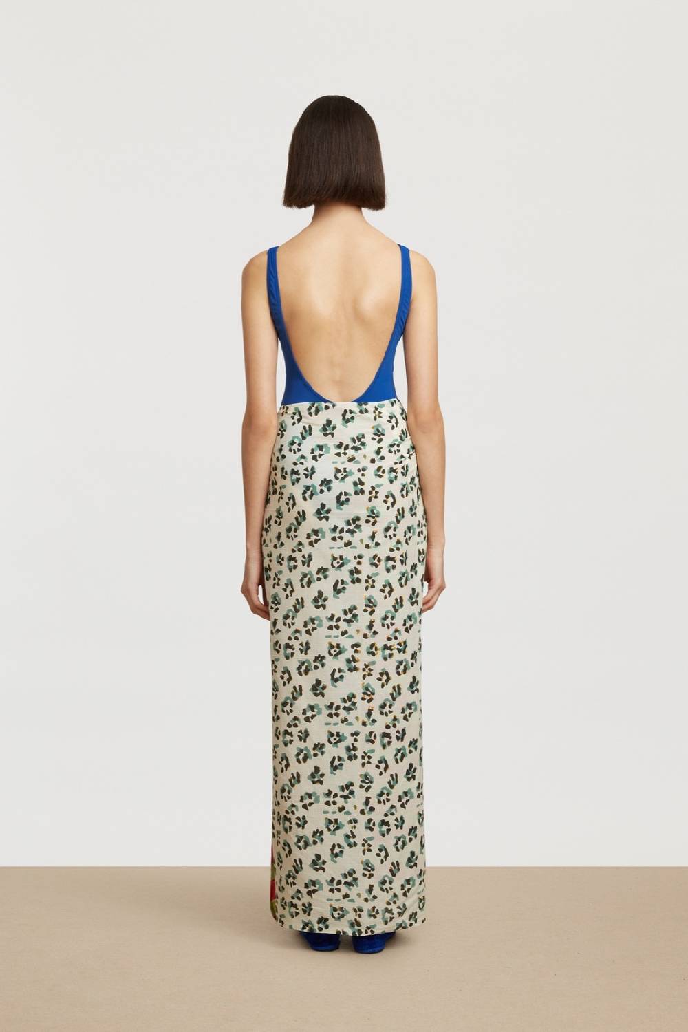 Lisa Corti pareo leopard stripes sky Pezzi Unici