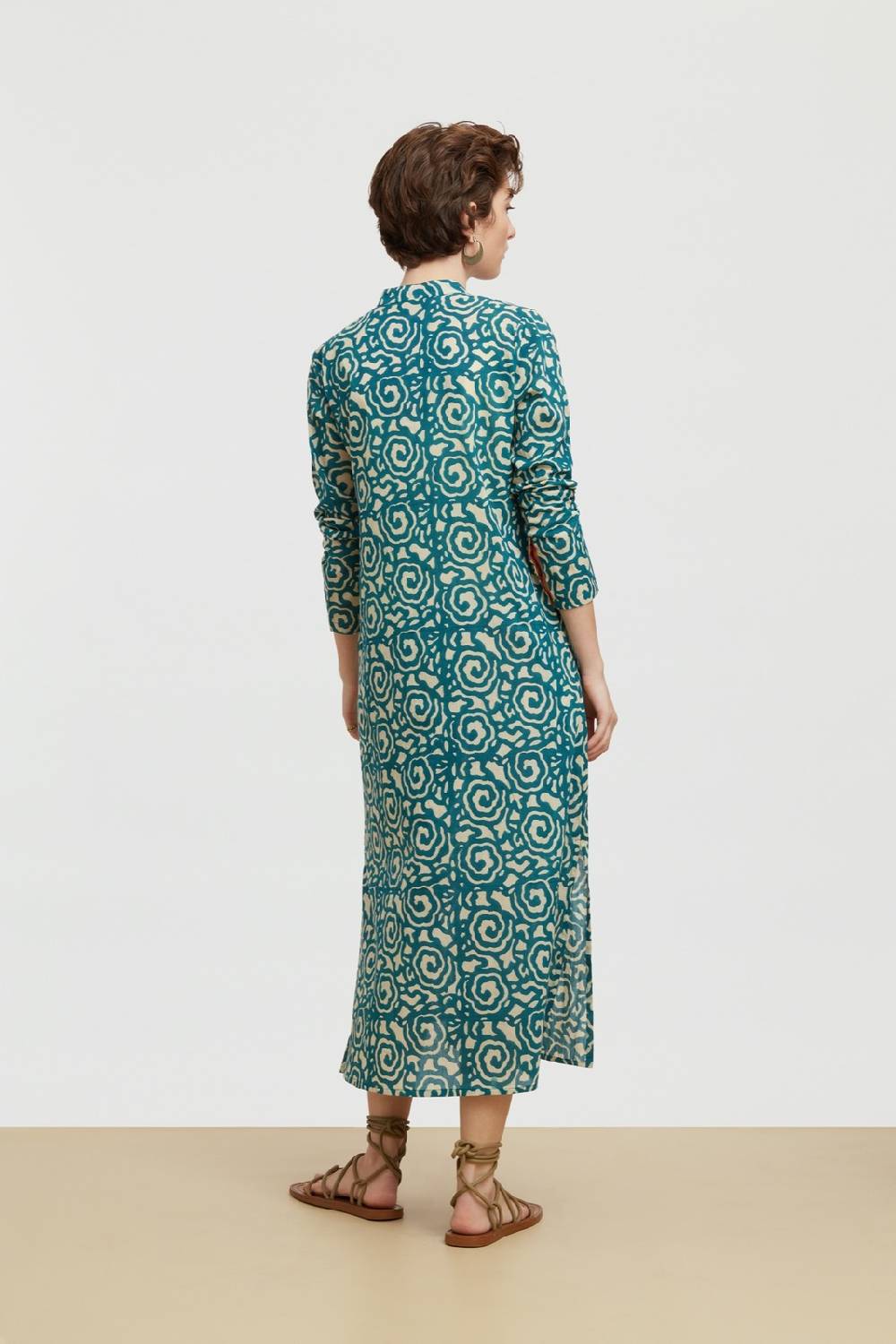 Lisa Corti kurta lunga aperta spiral peacock natural Negozi Online