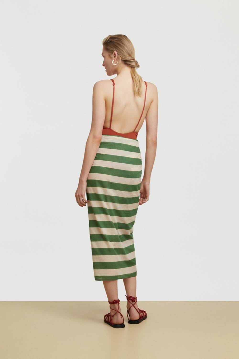 Lisa Corti pareo nizam stripes green natural Acquista Ora