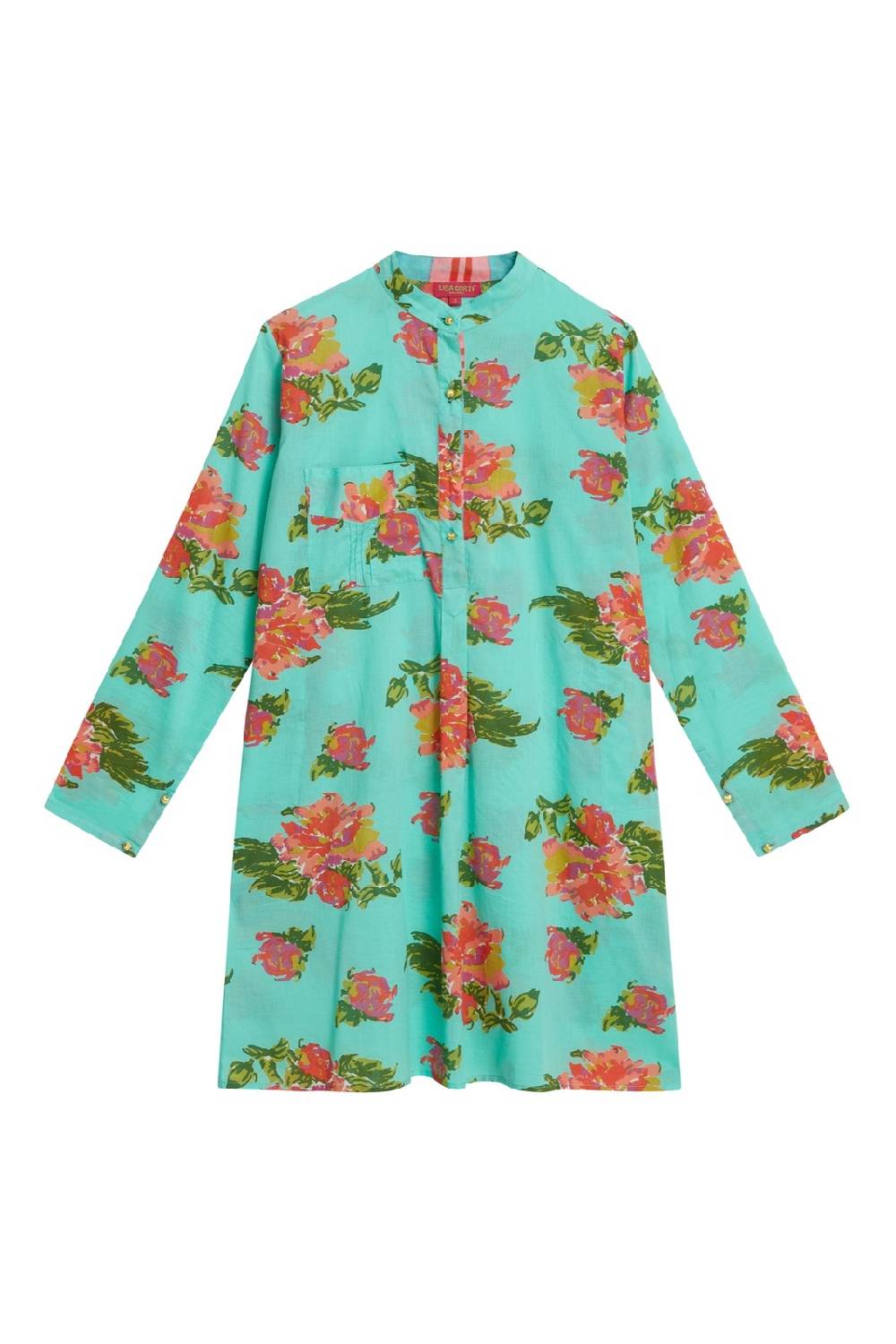 Lisa Corti kurta corta azhar flower aqua Consegna Veloce