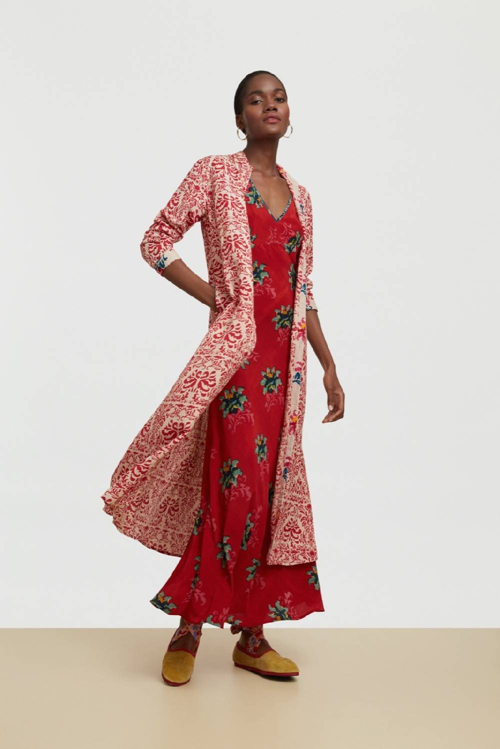 Lisa Corti abito sofia tangeri flower coral Offerte