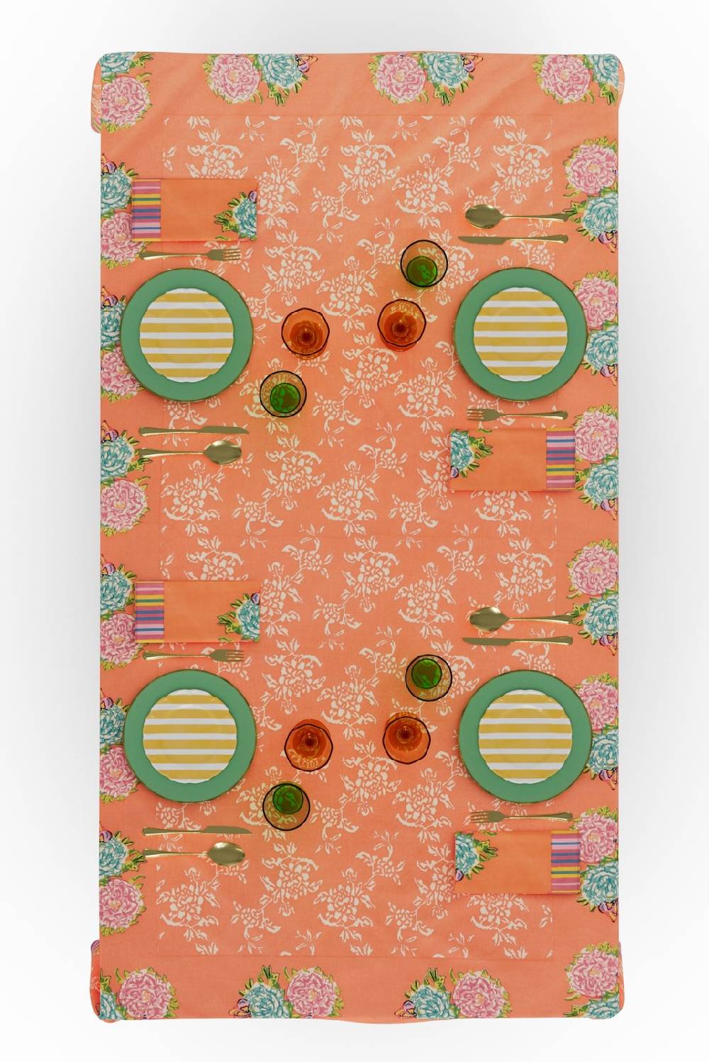 Lisa Corti telo cotone 140x240cm kandem queen peach In Linea