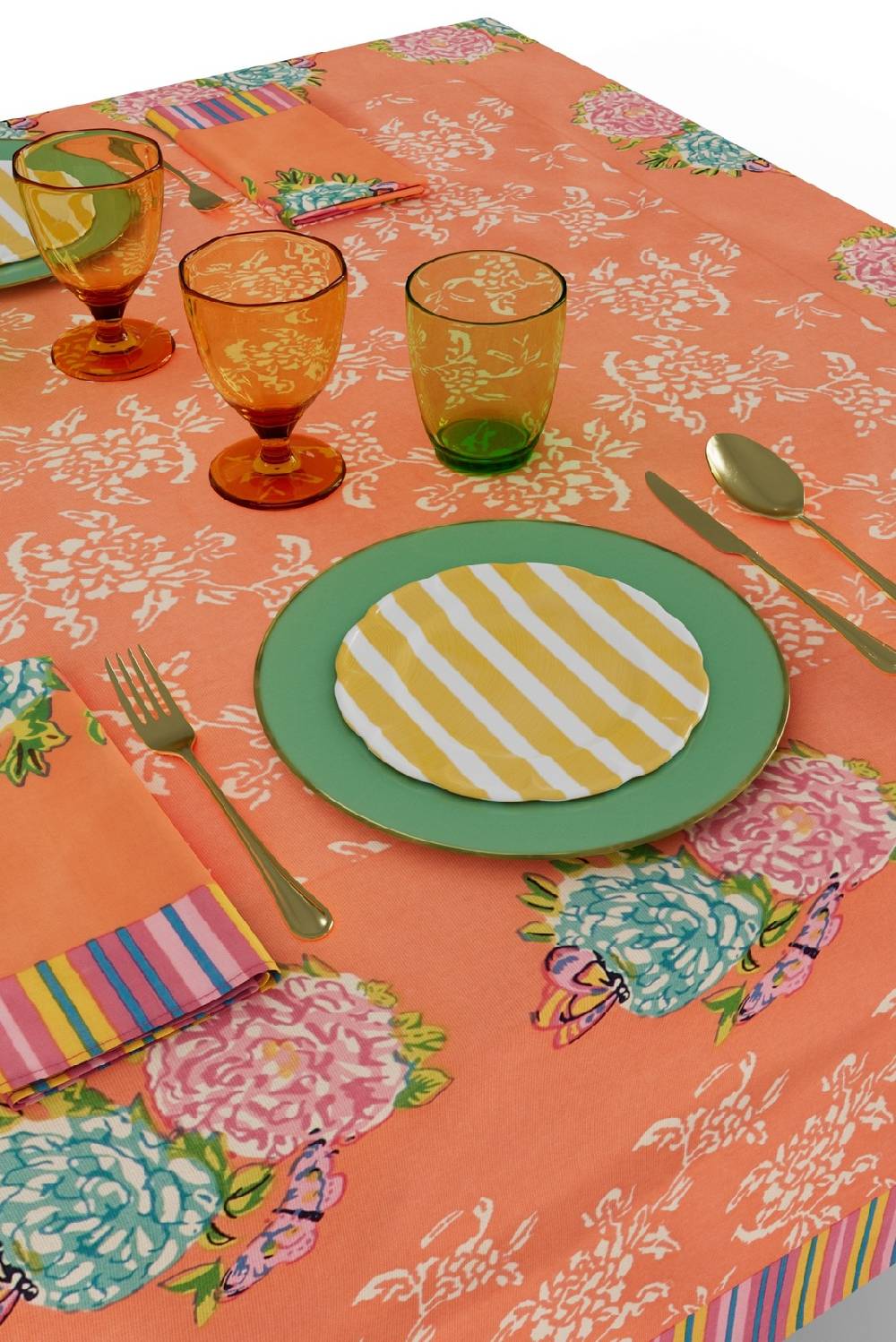 Lisa Corti telo cotone 140x240cm kandem queen peach In Linea
