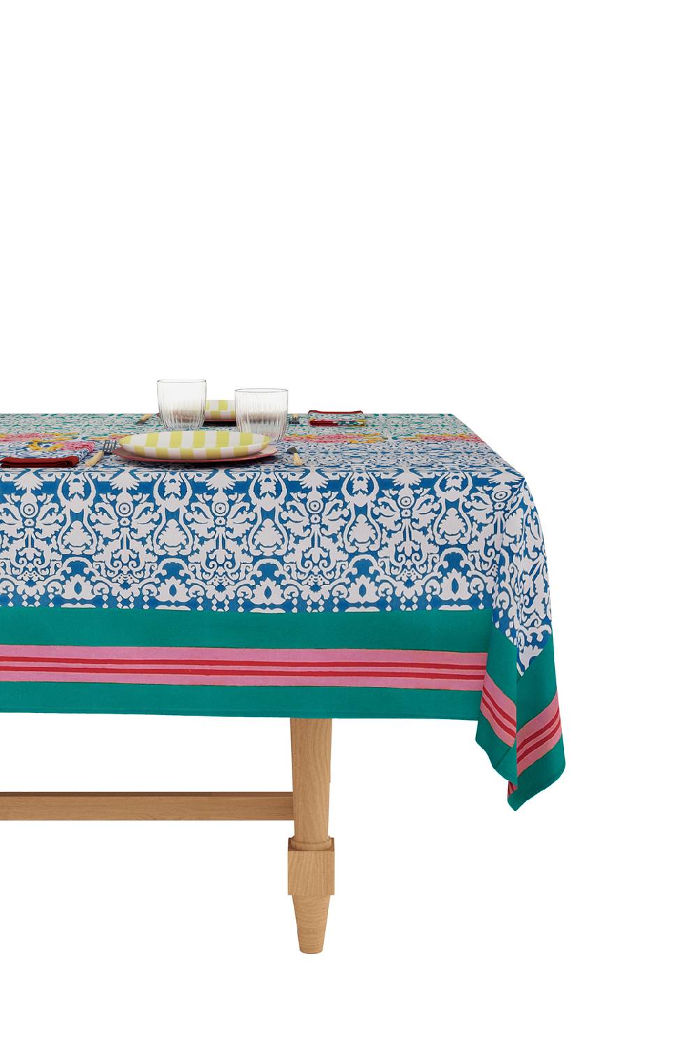 Lisa Corti telo cotone 140x240cm dam dam veronese blue Vendita