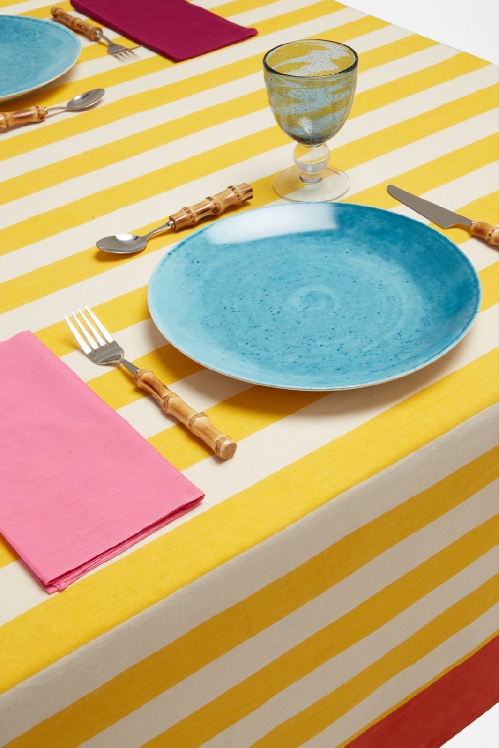Lisa Corti telo cotone 140x240cm la veste x lisa corti nizam stripes sun yellow natural Promozione