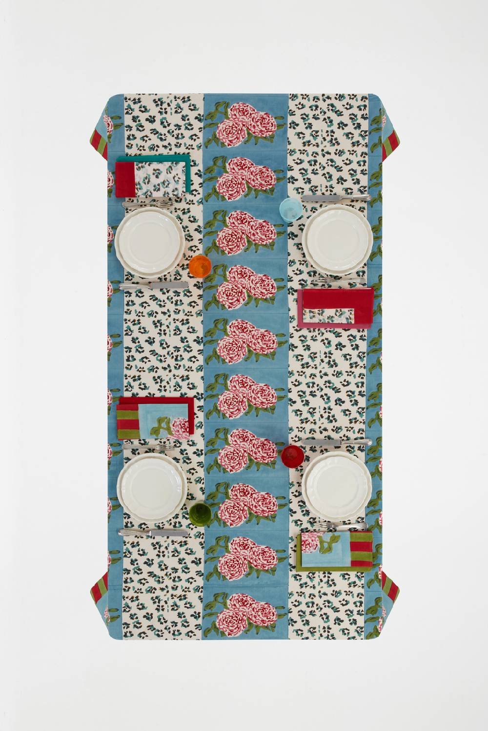 Lisa Corti telo cotone 180x270cm leopard stripes sky Consegna Veloce