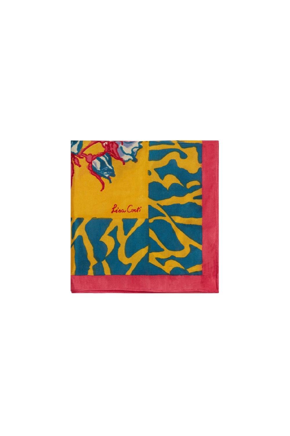 Lisa Corti pochette seta rosa spina orange Nuova