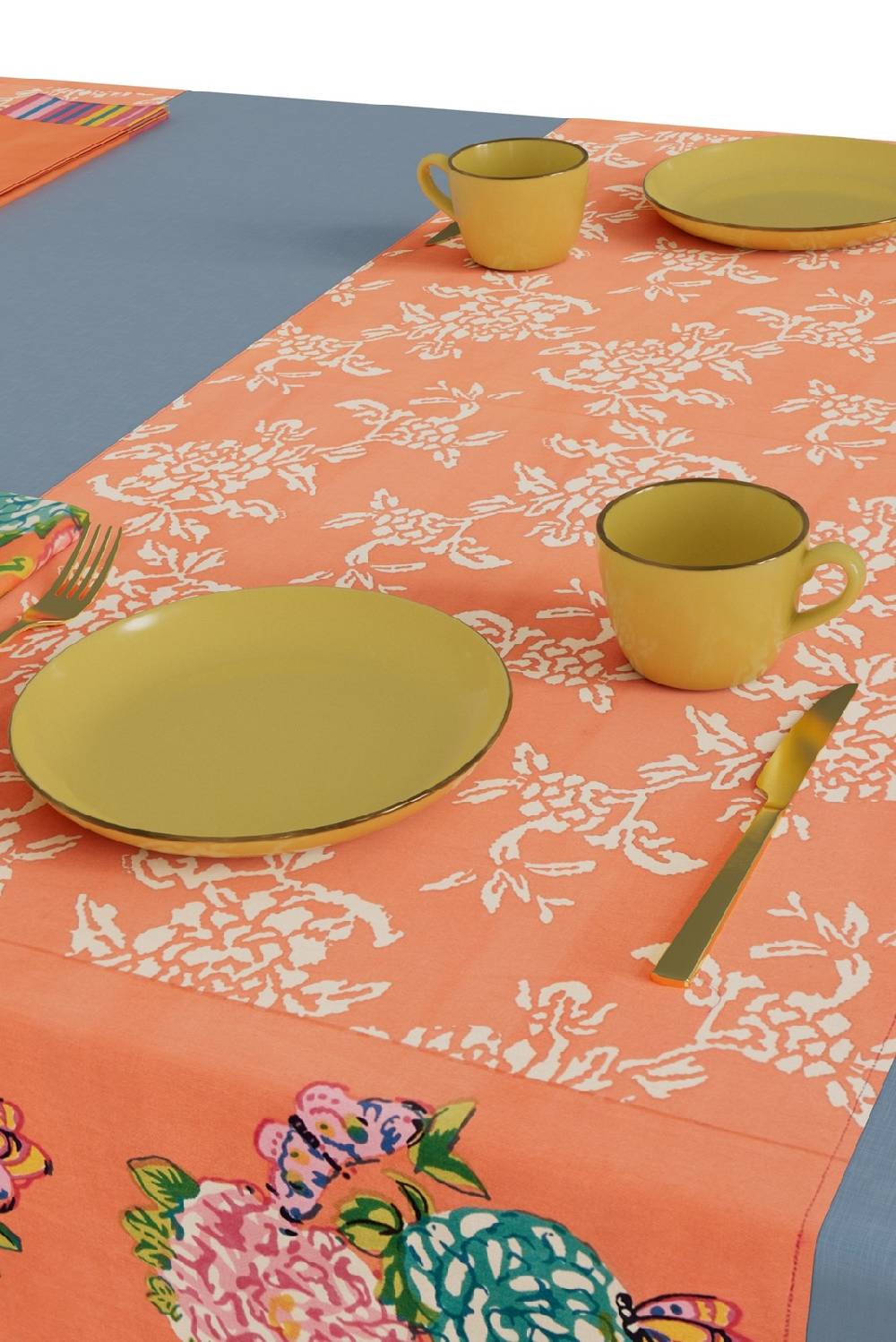 Lisa Corti tovaglietta doppia cotone 50x150cm kandem queen peach Moda