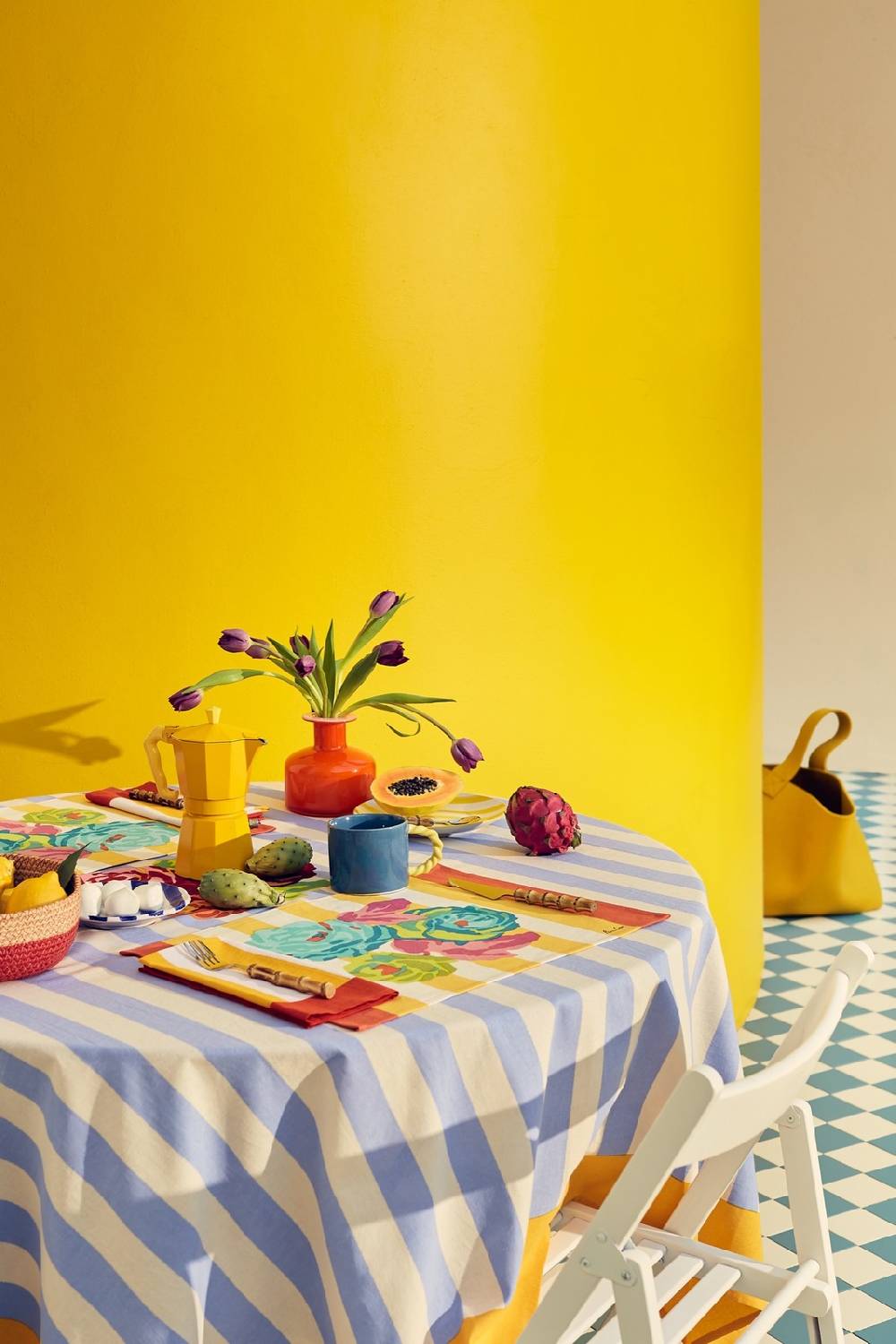 Lisa Corti tovagliolo cotone 50x50cm la veste x lisa corti nizam stripes sun yellow natural Affare Del Giorno