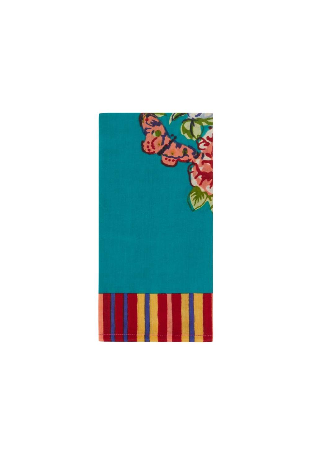 Lisa Corti tovagliolo cotone 50x50cm kandem flower green Prezzo Ridotto